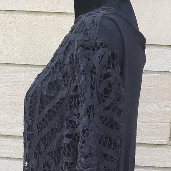 I.N.C Black Crocheted Black Top Size 1X - Picture 4 of 7